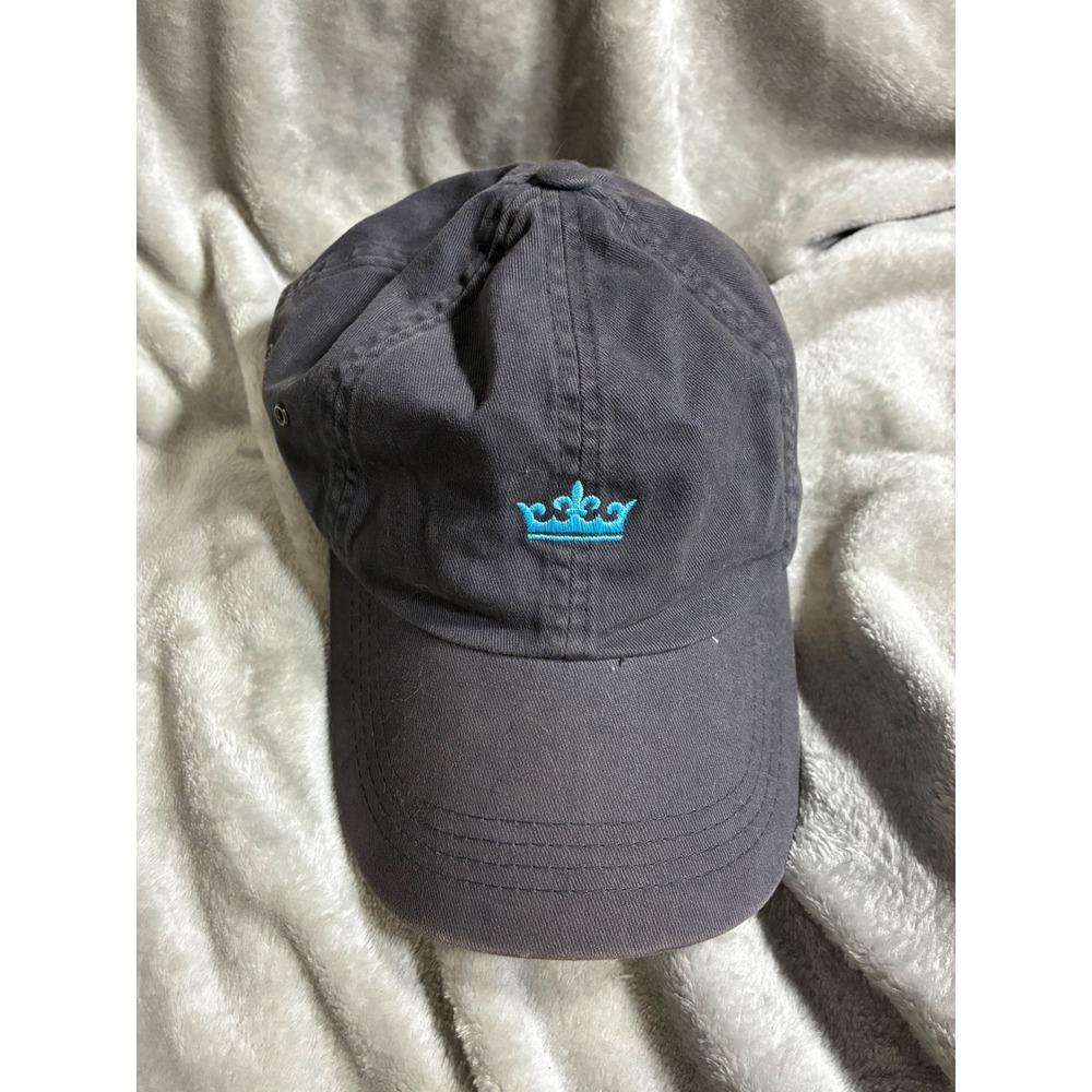 Peter Millar Mens Crown Logo Baseball Cap Charcoal Grey Turquoise Adjustable Hat